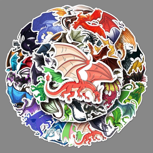 Dragon Stickers 50pcs Long Lasting PVC Material - Picture 6 of 6